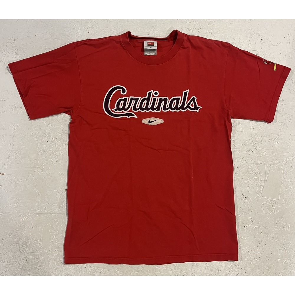 Vintage Nike St Louis Cardinals Center Swoosh Shirt Mens Medium Red MLB Baseball